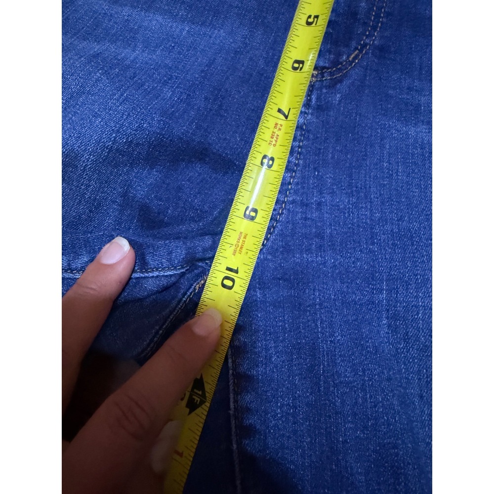 LOFT Outlet Frayed Hem Ankle Jeans Womens 14 Blue Mid Rise Skinny Stretch Denim - Picture 9 of 12